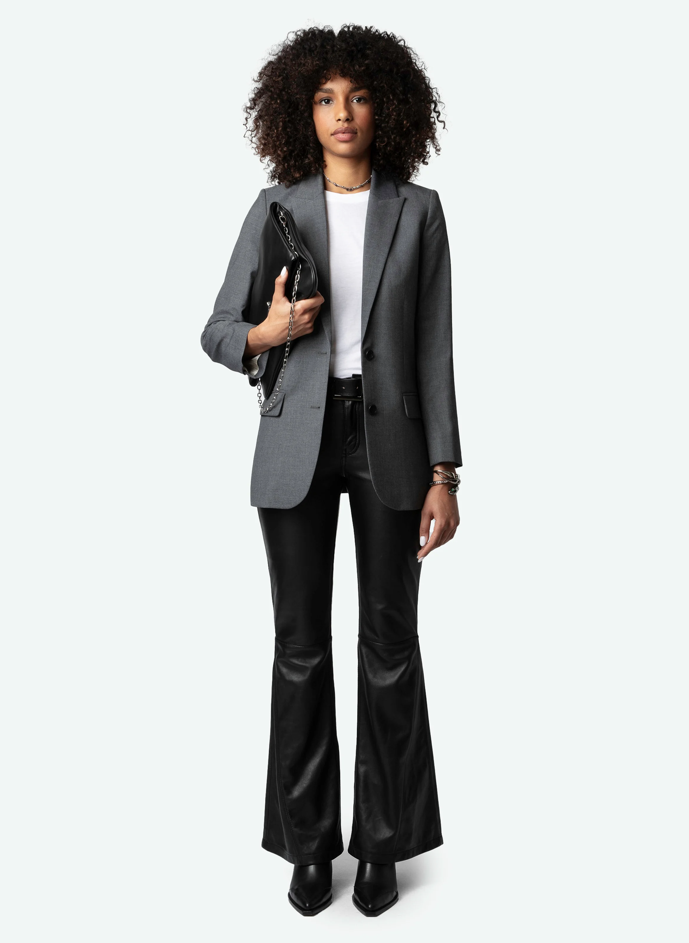 VIVA - Blazer col tailleur droit | Gris