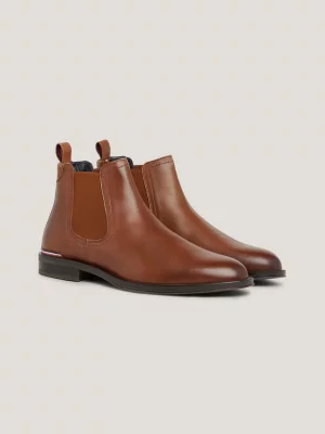 Botas Chelsea de couro de cano baixo