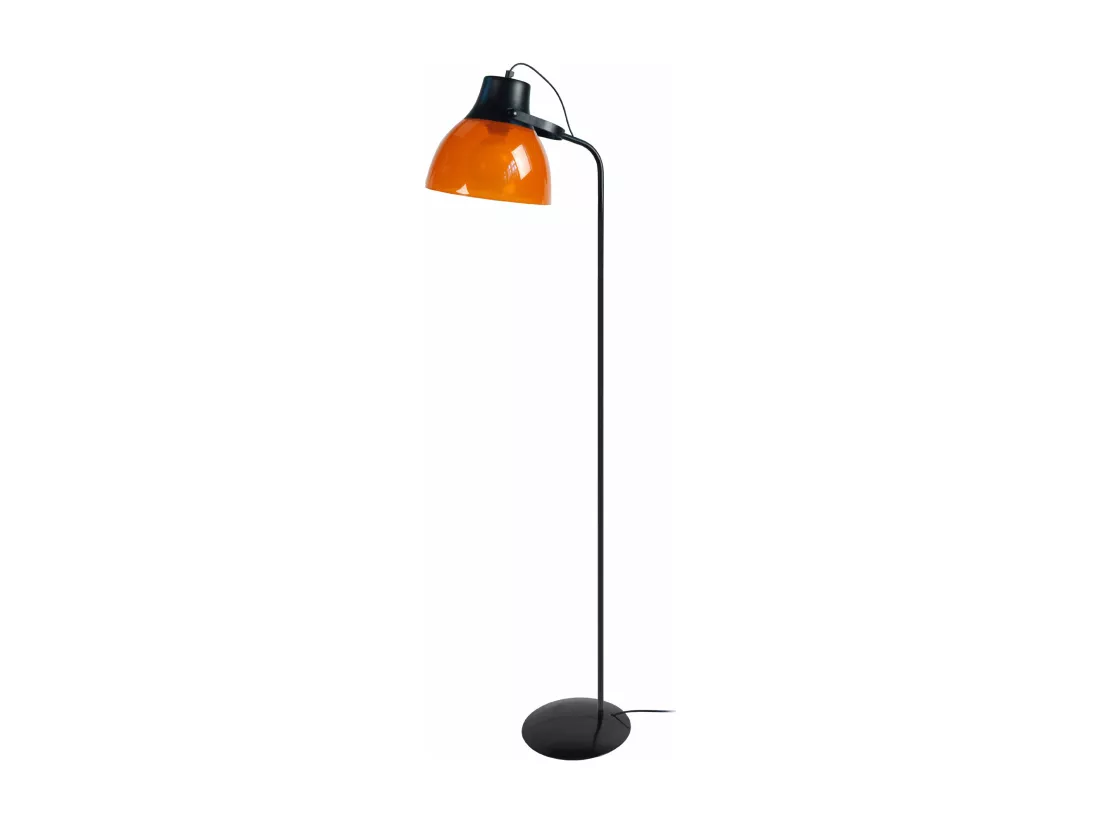 Lampadaire articulé métal noir,orange 150 cm.
