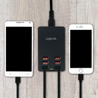 Boîtier de chargement USB, 8 ports, 44 Watt, noir