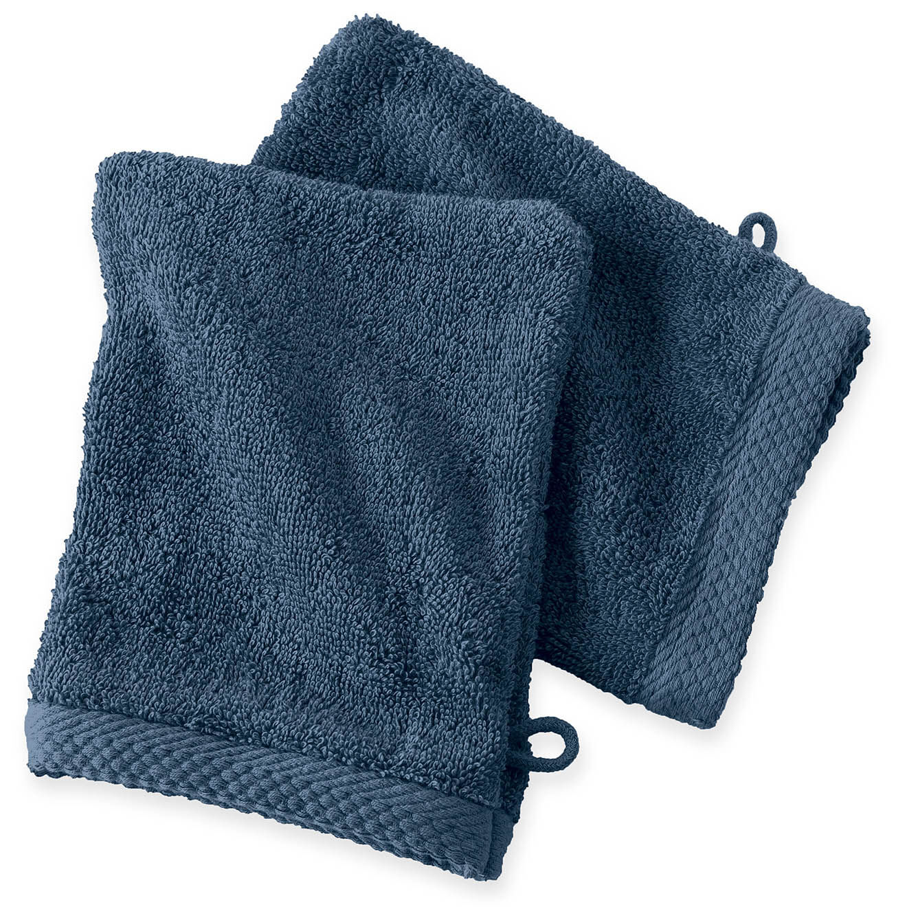 Soft by Perle de Coton 2 Gants de toilette bleu jean - 16x21 cm