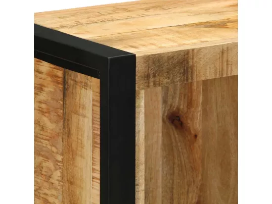 Armoire de salle de bain 40x30x90 cm bois manguier massif brut