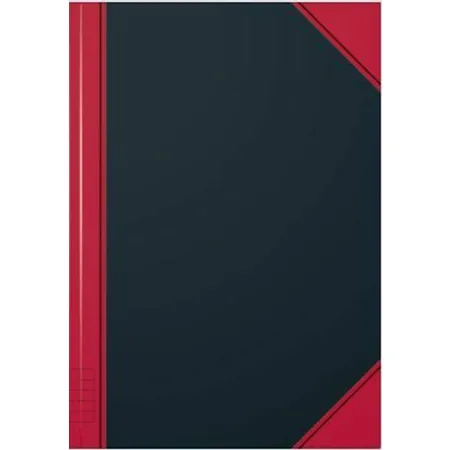 BRUNNEN Notizbuch A5 kariert schwarz mit roten Ecken