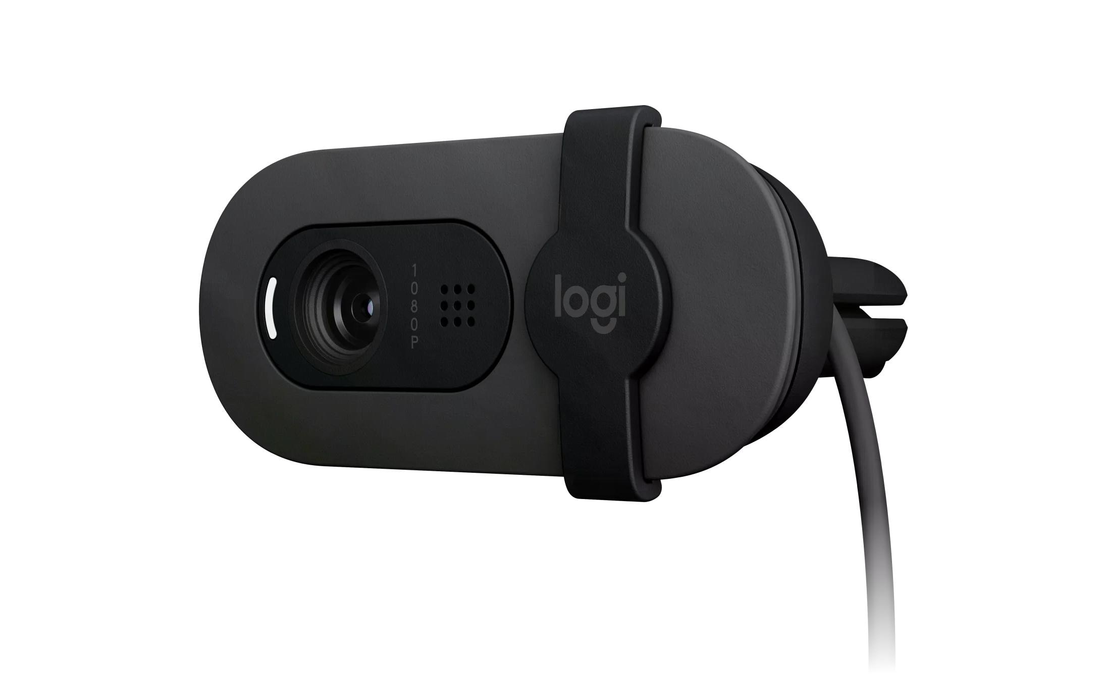 Webcam Brio 105 Full HD 1080p 30 fpsEine Full HD-Business-Webcam mit 1080p, automatischem Lichtausgleich und integrierter Abdeckblende