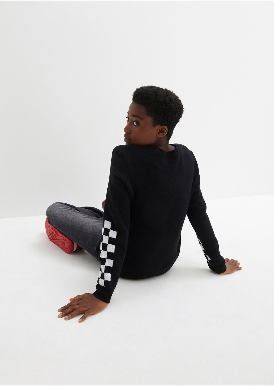 Pull en maille garçon avec motif jacquard