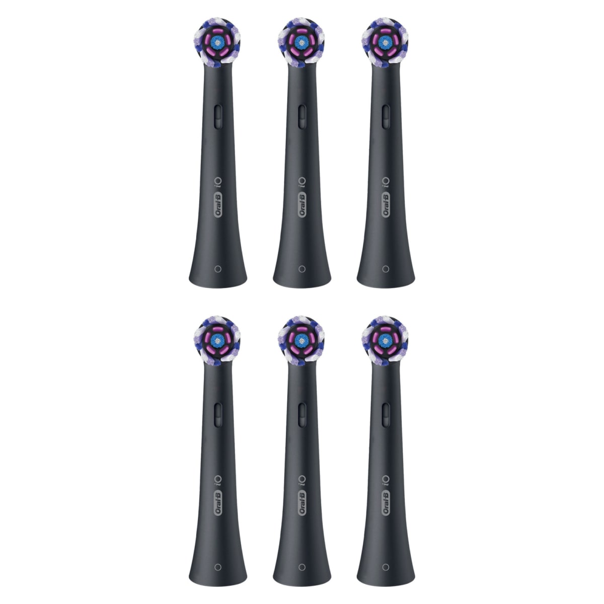 Oral-B iO Aufsteckbürsten Strahlendes Weiss, briefkastenfähige Verpackung, schwarz, 6 Stück