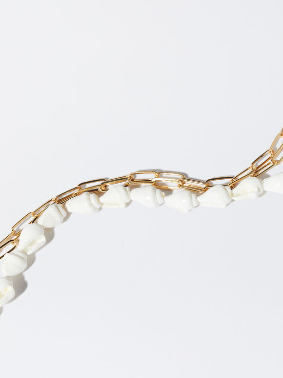 Pulseira de tornozelo em formato de concha - Dourada