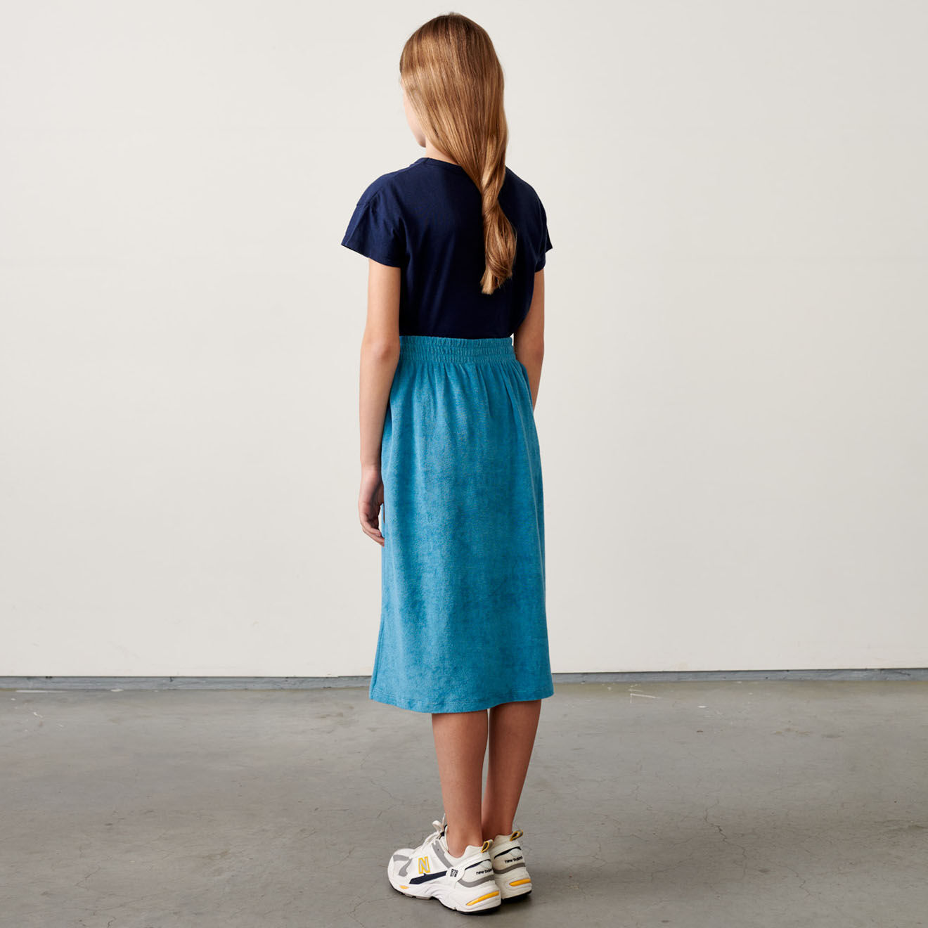 Bellerose Jupe midi Mona en Coton mélangé bleue