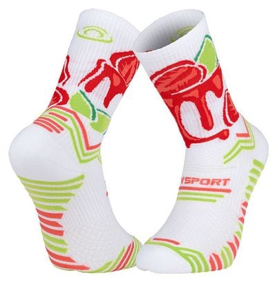 Chaussettes de Trail BV Sport Collection ''Nutrisocks'' Panna Cotta Blanc/Rouge
