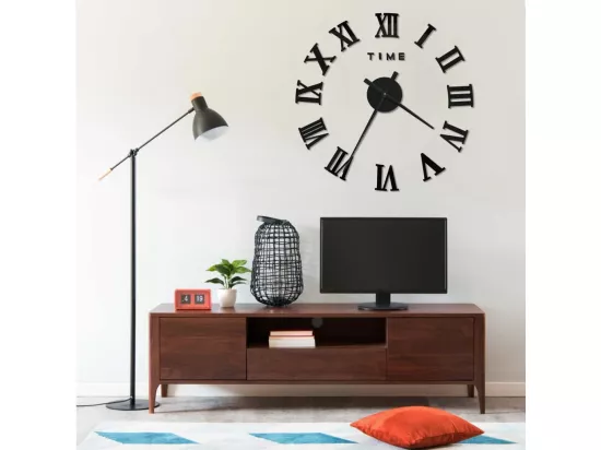 Horloge murale 3D Design moderne Noir 100 cm XXL