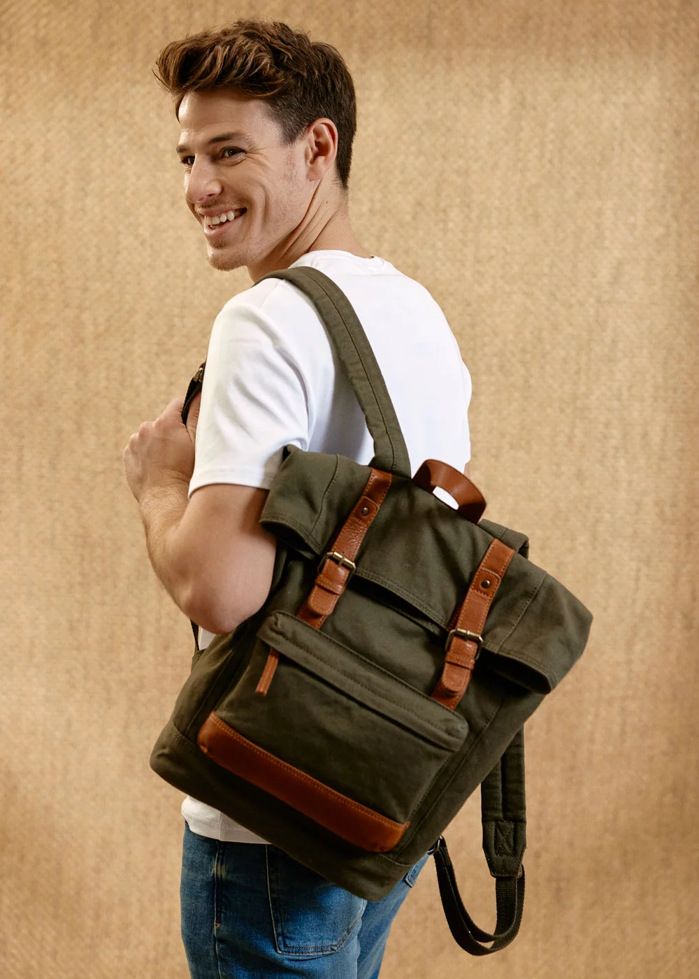 SAC A DOS CANVAS THIMOTEE KAKI