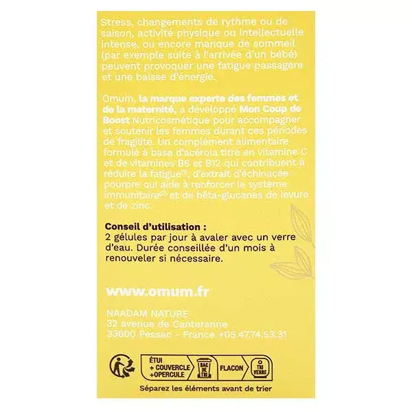Omum My Boost Nutricosmético 60 Cápsulas Vegetais