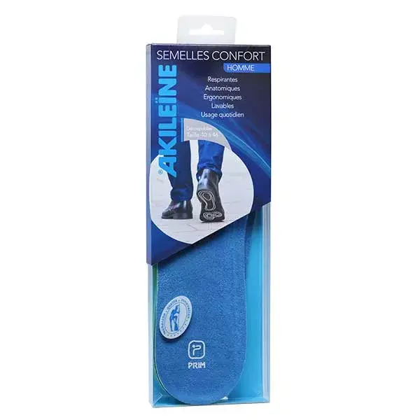 Palmilhas Akileine Comfort, tamanho masculino 40-46, 1 par