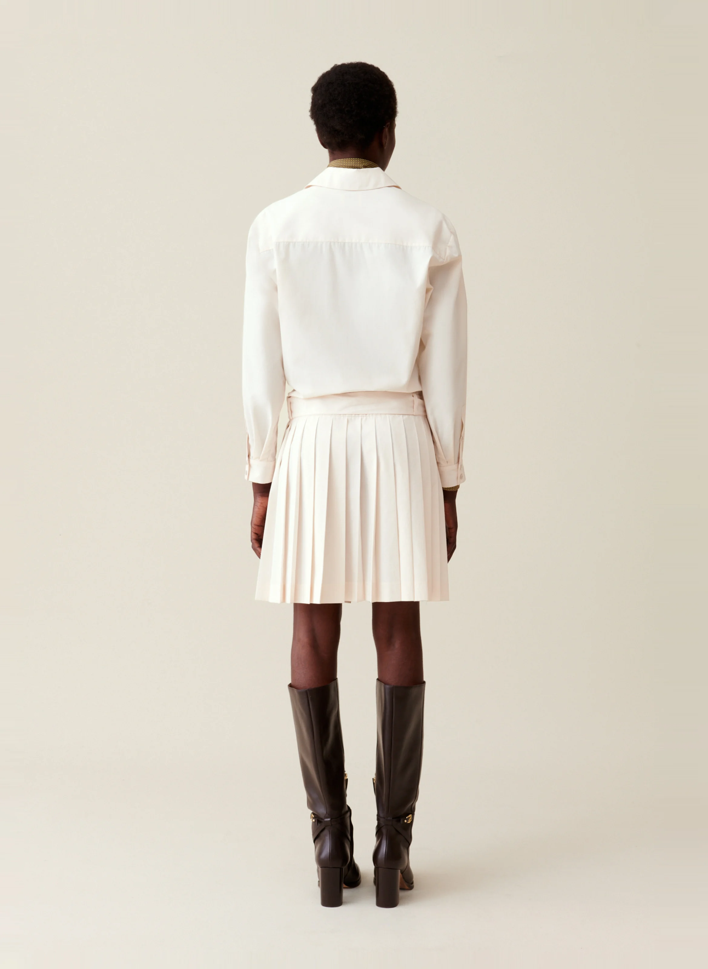 Robe chemise ceinturée boutonnée | Blanc