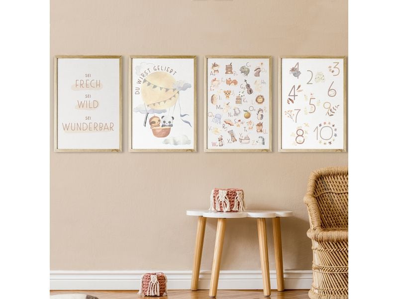 Eulentaler Posterset ABC   Zahlen 4 Stk. Kinderposter «ABC & Zahlen»