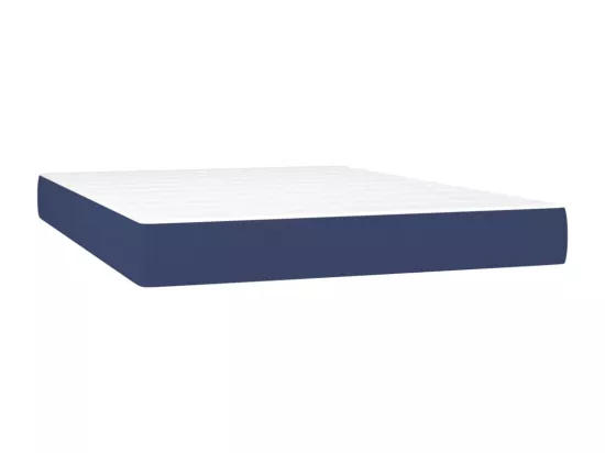 Sommier tapissier avec matelas et LED Bleu 140x190 cm Tissu