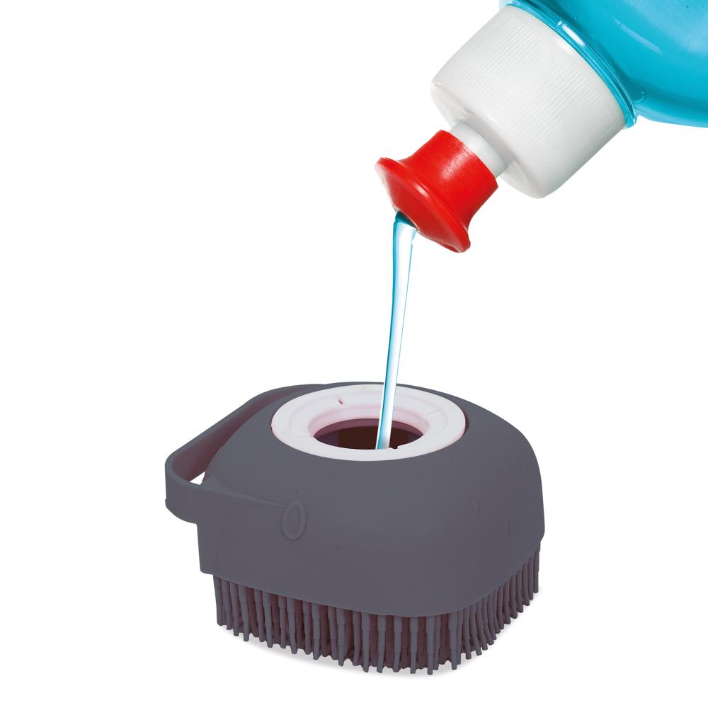 BROSSE A VAISSELLE AVEC RESERVOIR SILICONE