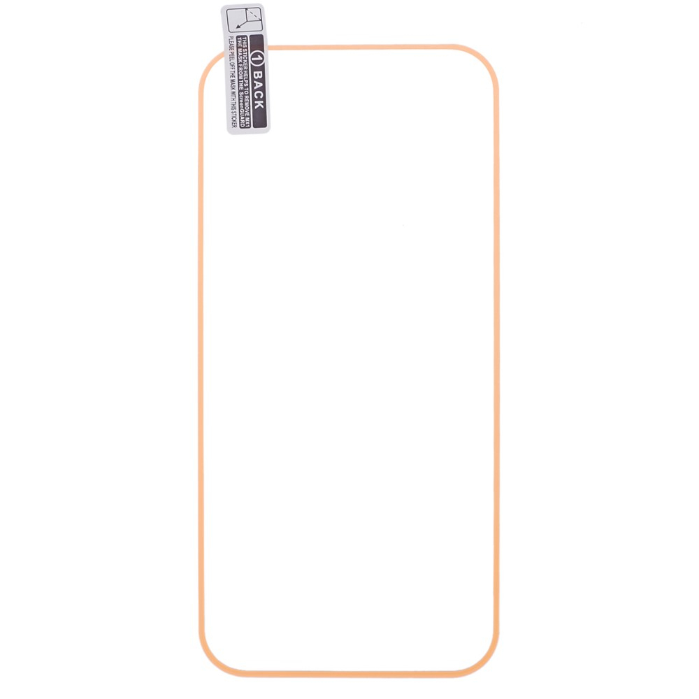 iPhone 14 Pro Max Full-Screen Vollbild Glas Fluoreszierender Display Schutz mit Leuchtendem Alu Rahmen - Gelb / Transparent