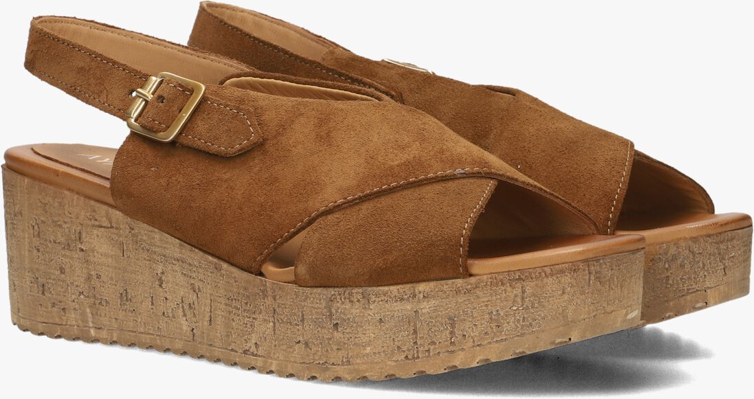 cognac ayana sandalen met hak 722031