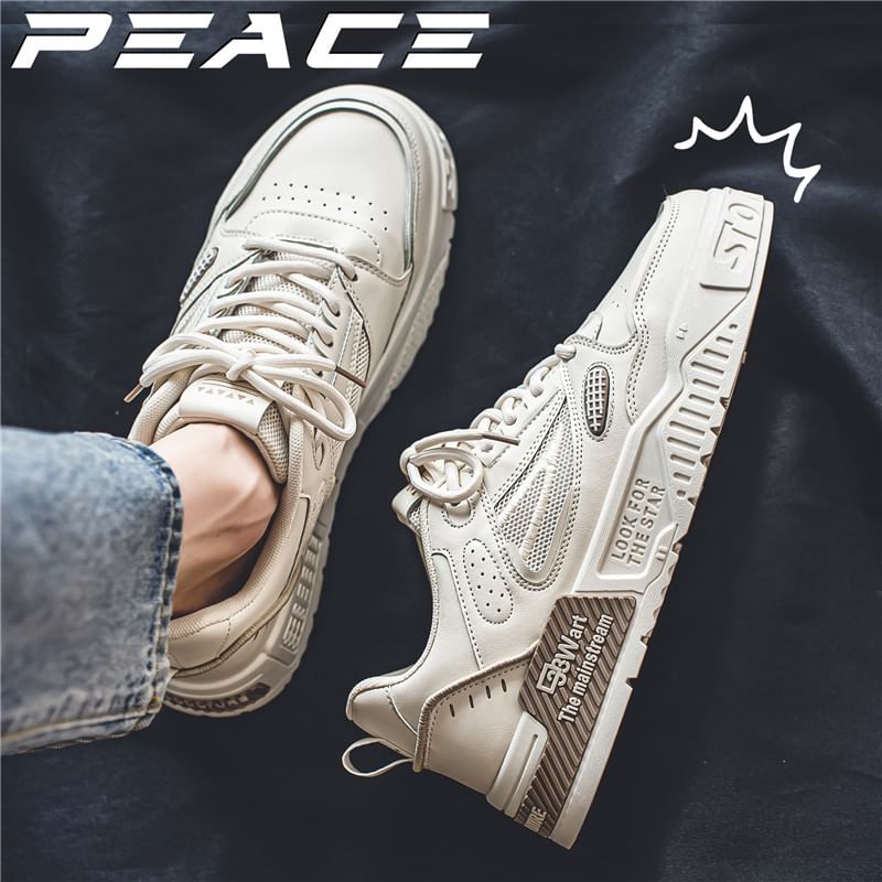 Deepwood - Veterschoenen met letters en platform