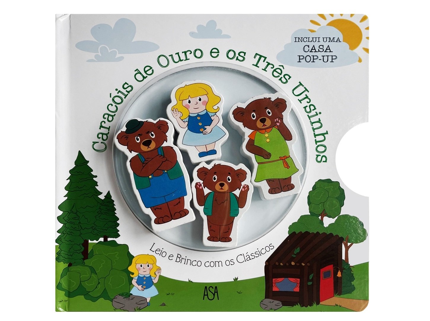 LIVRO CARACÓIS DE OURO E OS TRÊS URSINHOS - LEIO E BRINCO