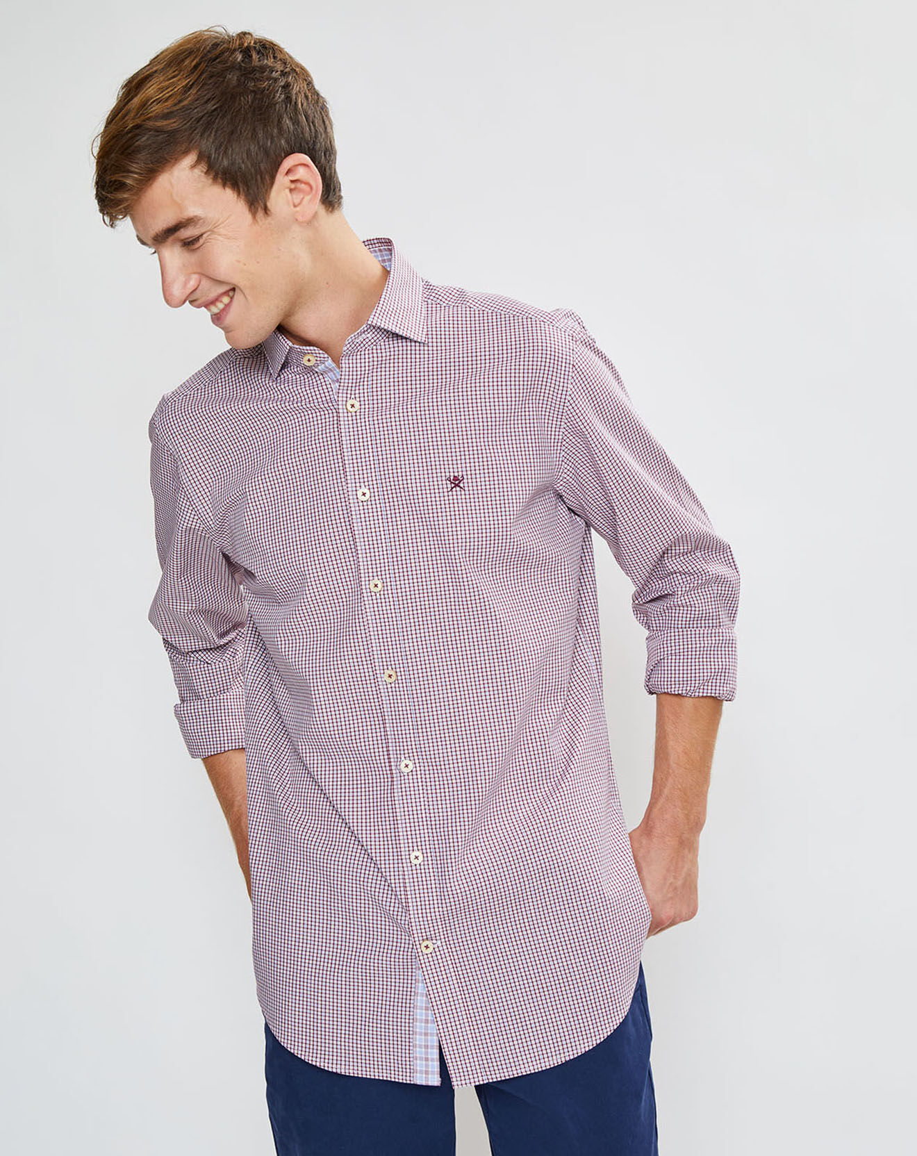 Hackett London Chemise Slim Fit à carreaux rouge