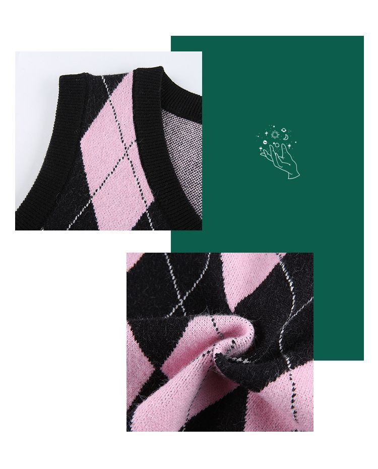 Robynn - Argyle Print Trui Vest