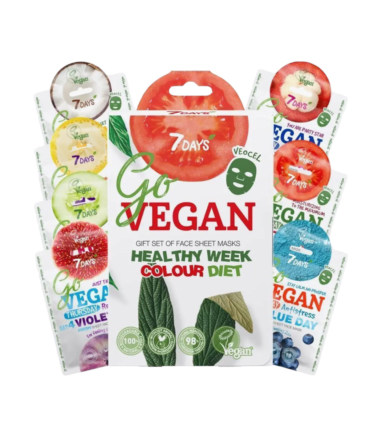 7DAYS - Conjunto de Máscara Facial  Go Vegan Healthy Week Colour Diet