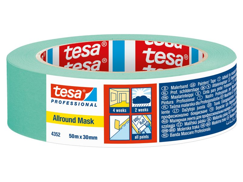 tesa Abdeckband Professional 4352 Allround Mask Abdeckband für scharfe Farbkanten