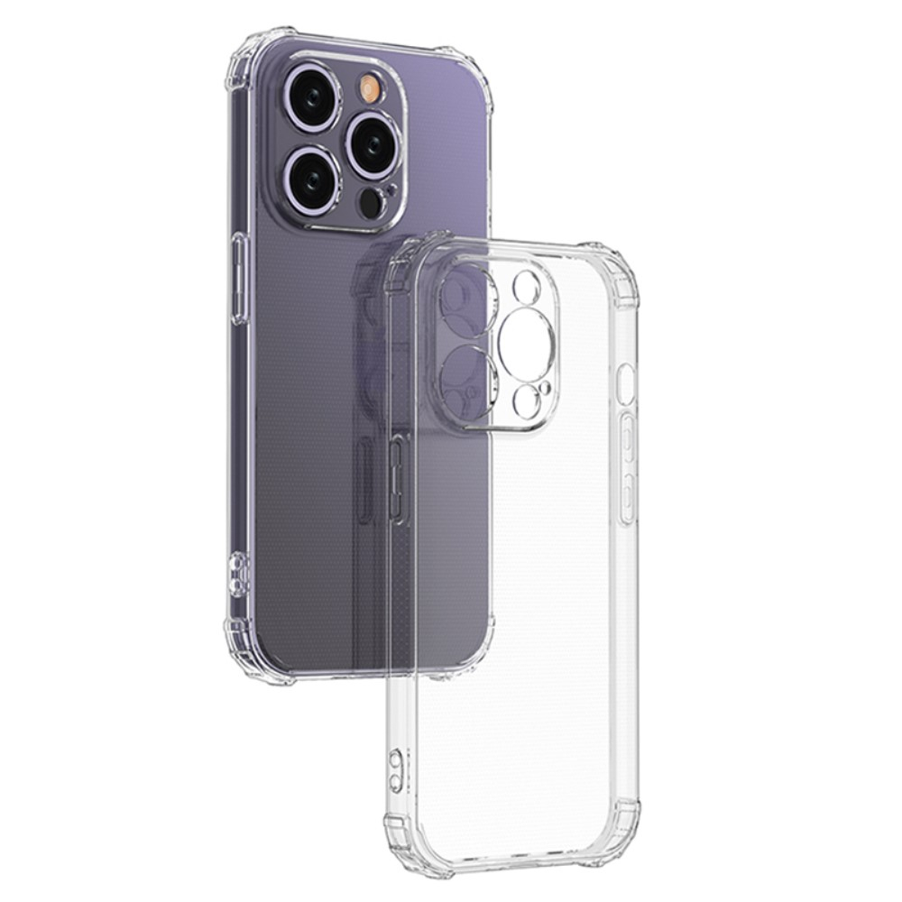 iPhone 15 Pro Gummi Hülle Air Cushion Fallschutz mit Kameraschutz - Transparent