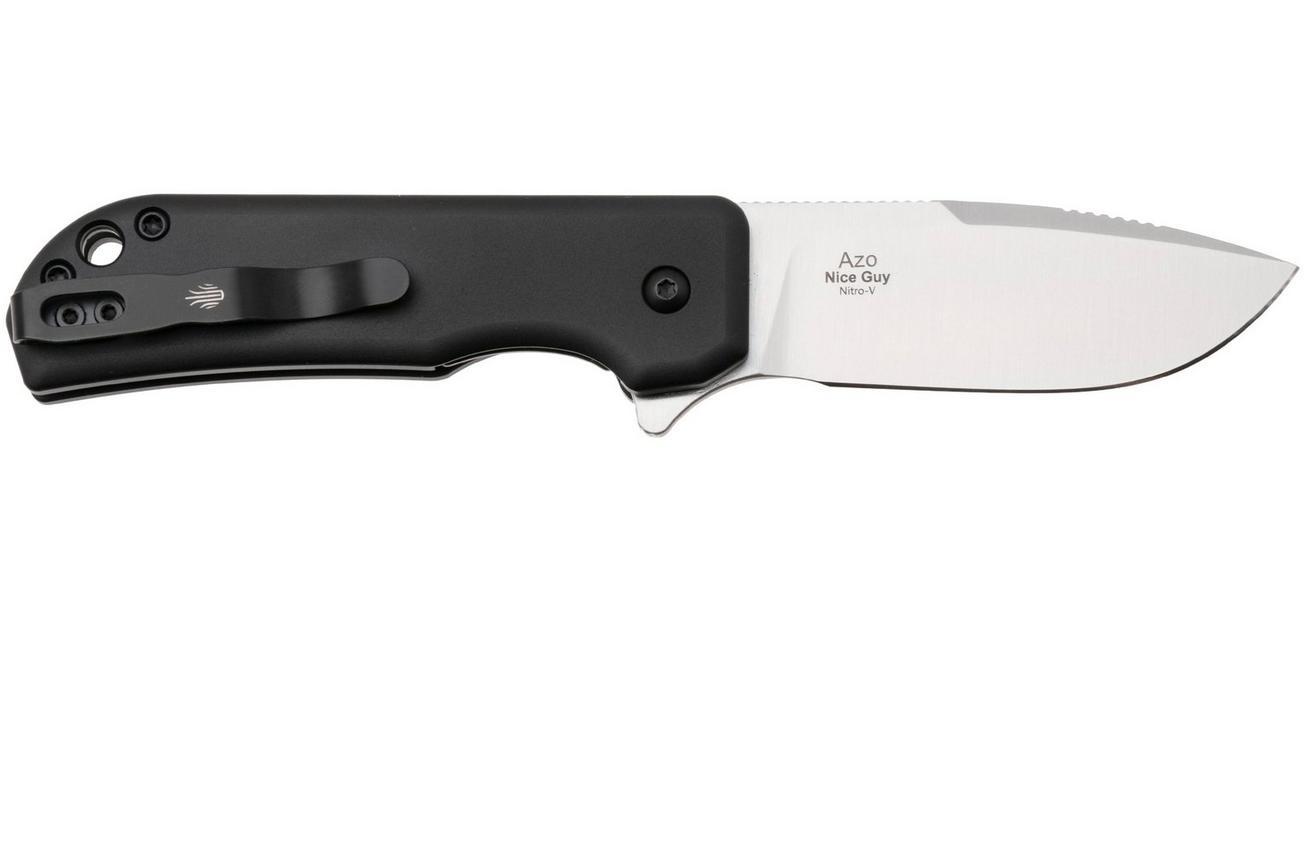 Kizer Vanguard Nice Guy V3011A2 Satin Nitro-V, Black Aluminium, zakmes, Azo design