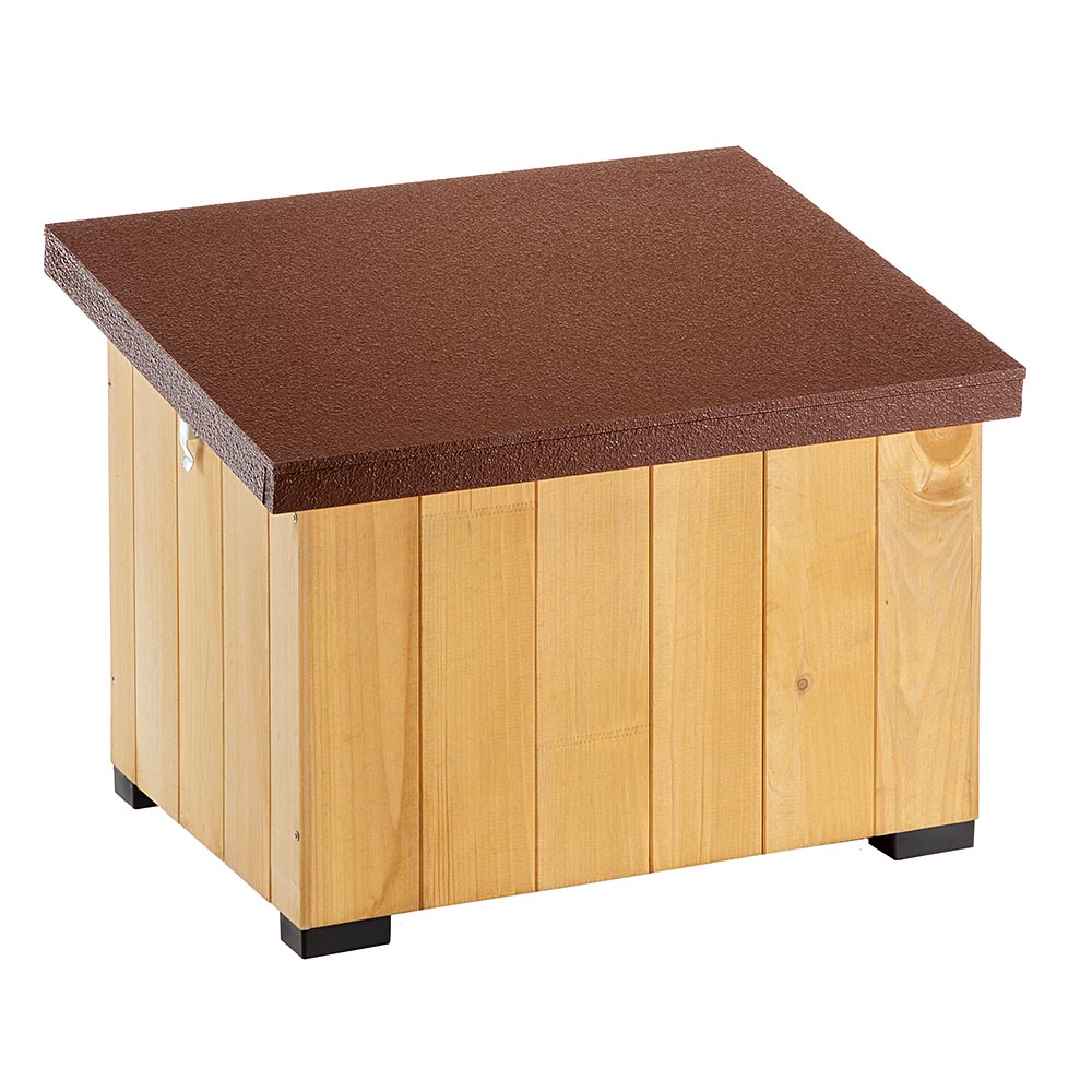 Ferplast niche pour chiens maisonnette baita 50 en bois fsc, pieds isolants en plastique, porte anti-morsures en aluminium, toit