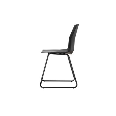 Lot de 2 chaises CUBE - Pieds trapèzes acier noir - assise noire