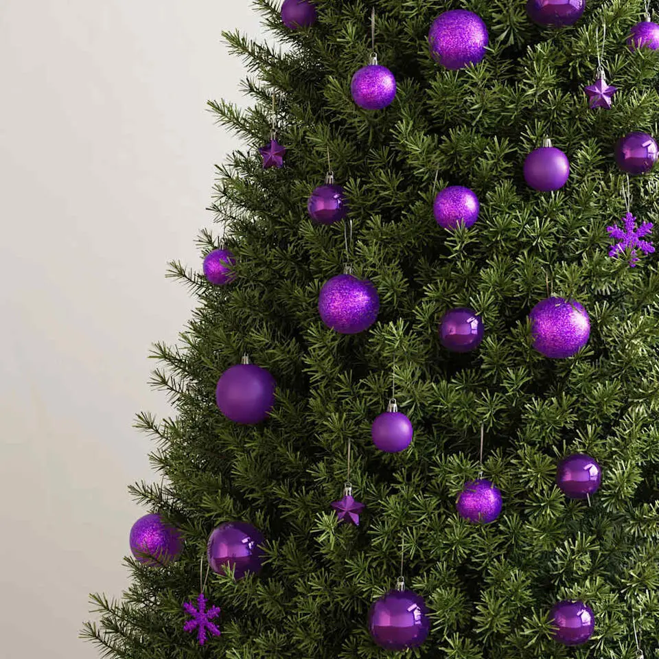 vidaXL - Kerstballenset - Paars - Polystyreen