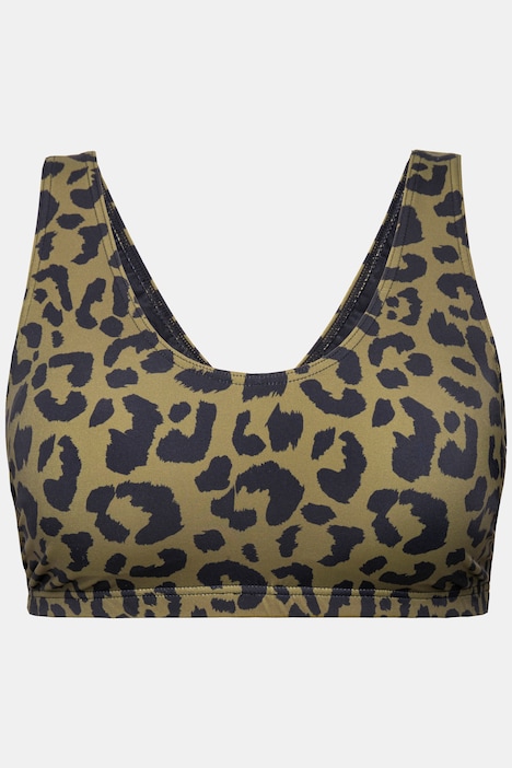 Bikini-Top, Softcups, Leo, V-Ausschnitt