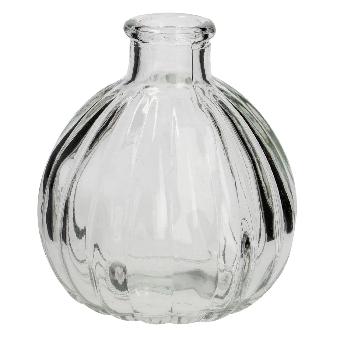 Mini-Vase Rillen, rund, 9 cm