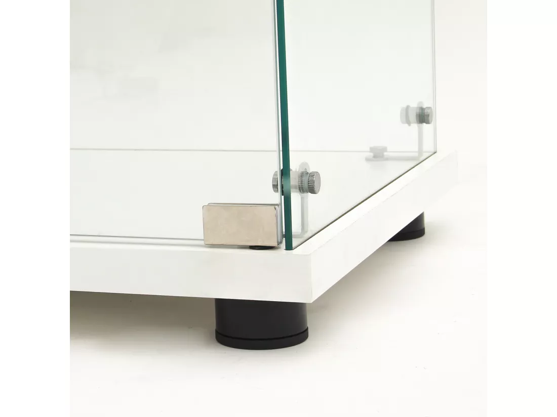 Vitrine en verre double paroi 40*86*36,5 cm, avec serrure antivol et éclairage LED, blanc