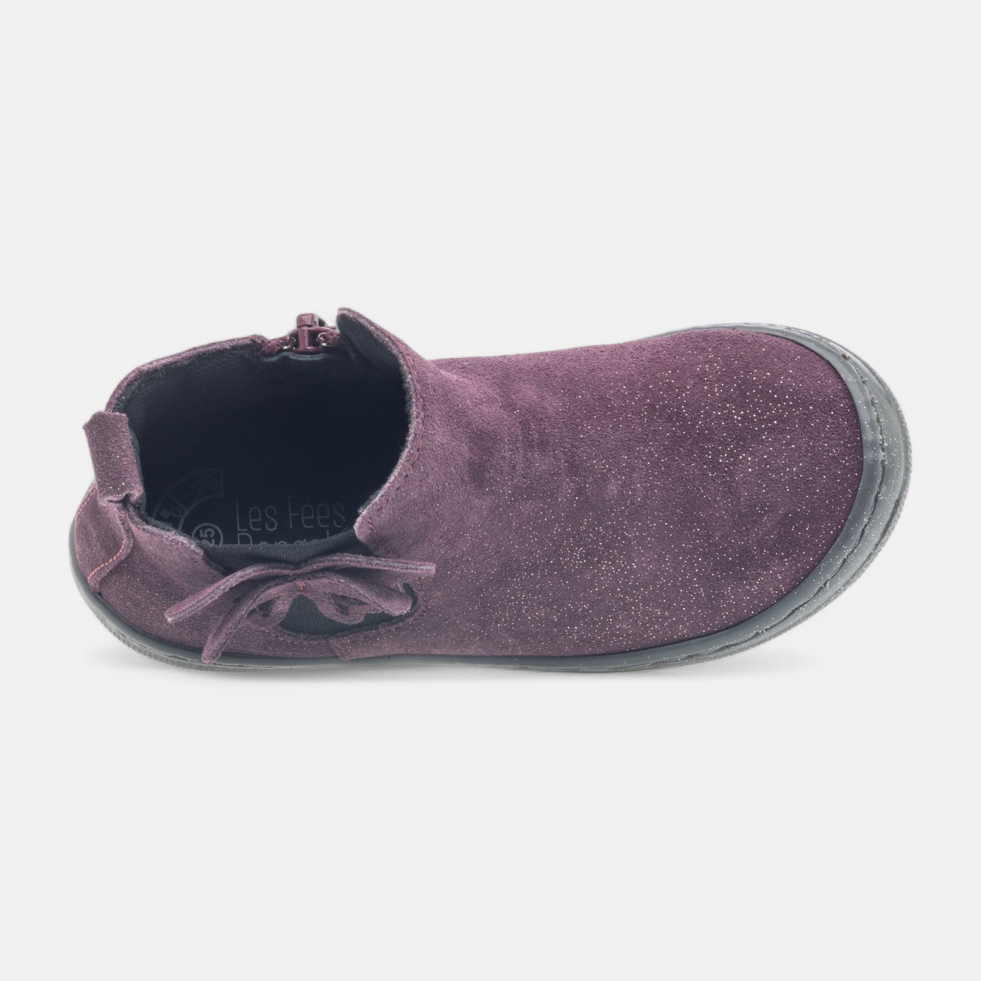 Bottines Fille en cuir violet