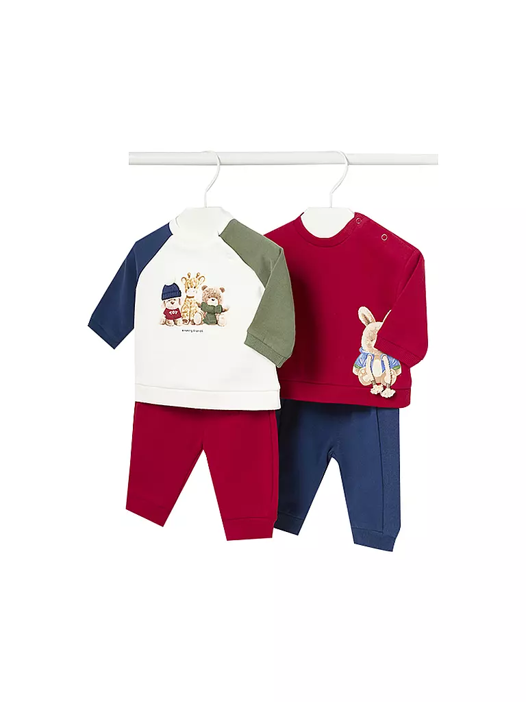 MAYORAL Baby Set 2 mal Sweater , 2 mal Hose 4-teilig  rot