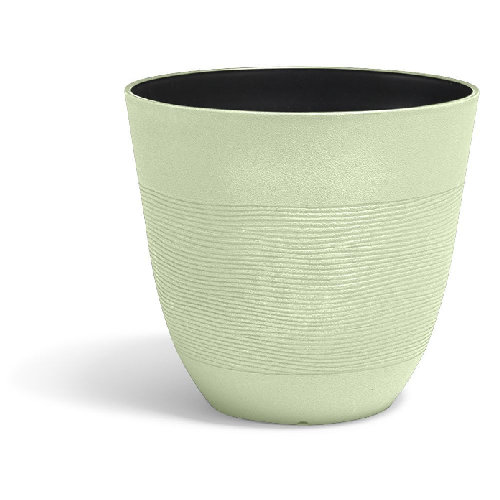 Cache pot grand modèle effet strié vert 30L Ø40xH36cm