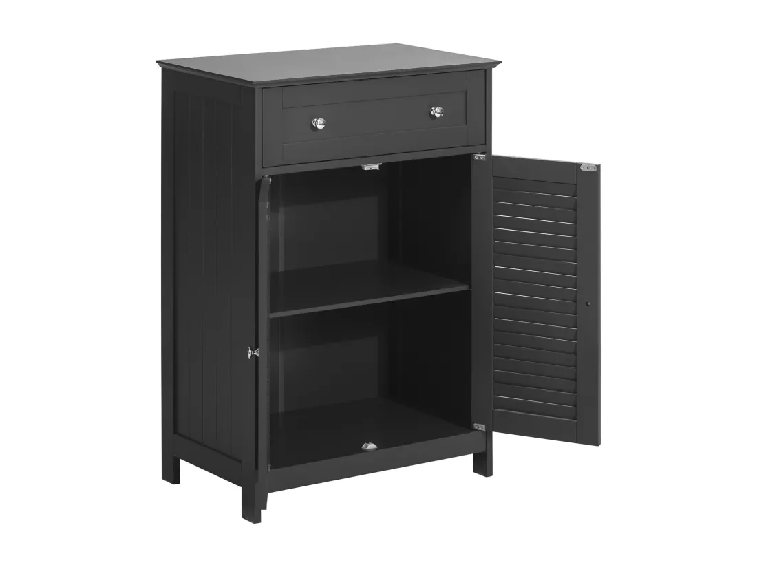 Meuble Bas de Salle de Bain avec Tiroir et Cloison Amovible Meuble de Rangement Buffet, FRG238-DG