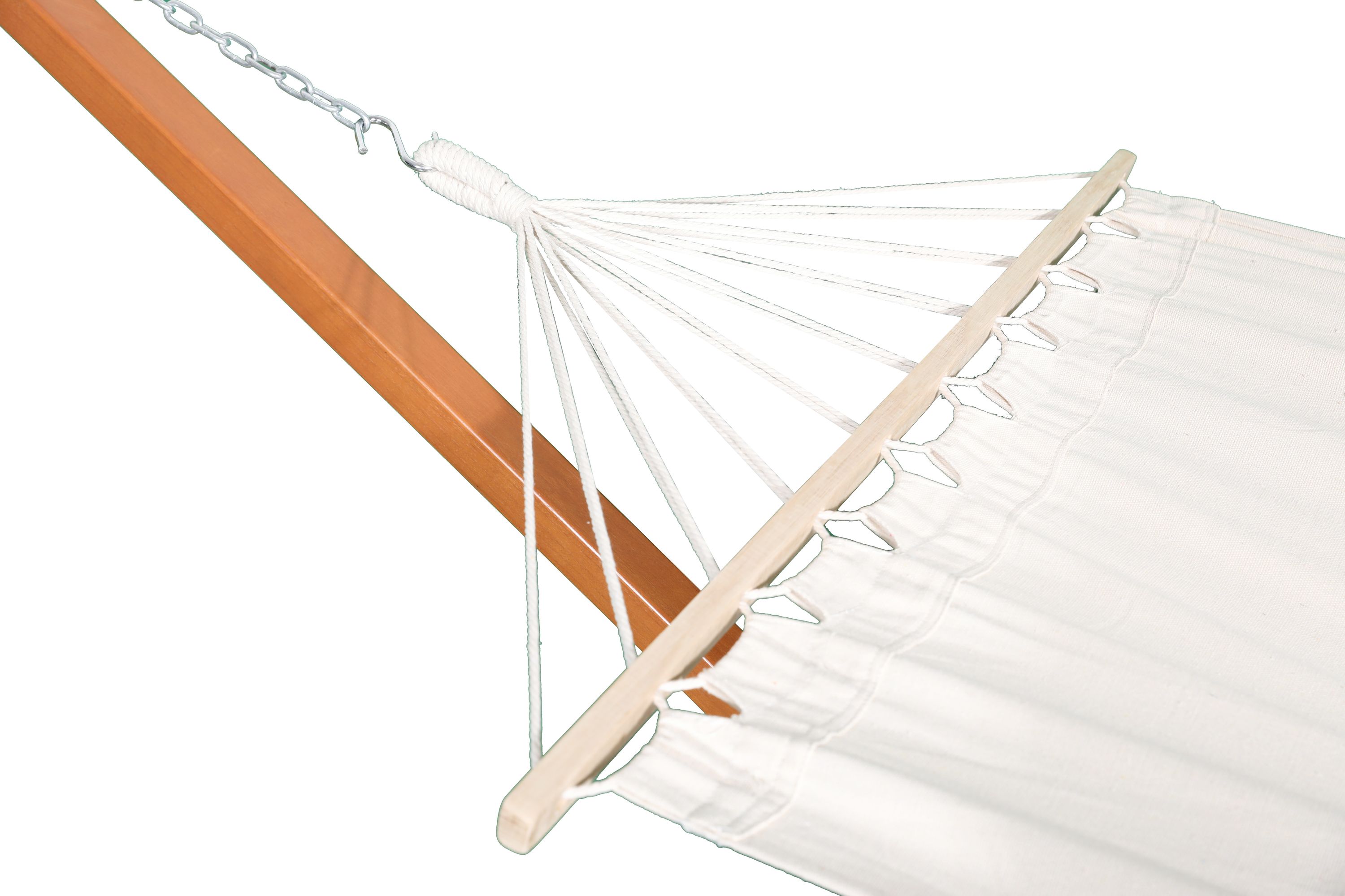 Hängematte beige mit Gestell eckig 400 cm