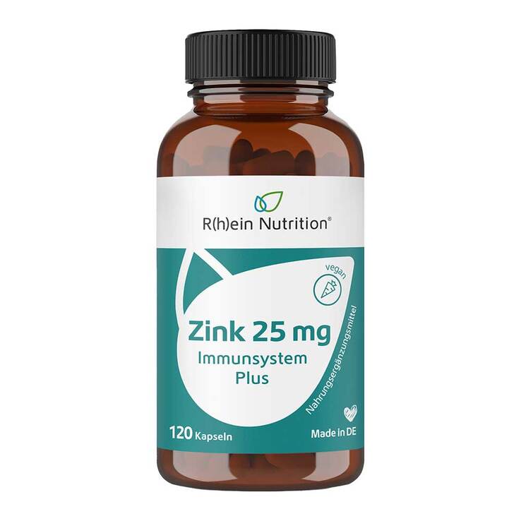 Zink 25 mg Immunsystem Plus hochdosiert + vegan Kapseln , 120 St