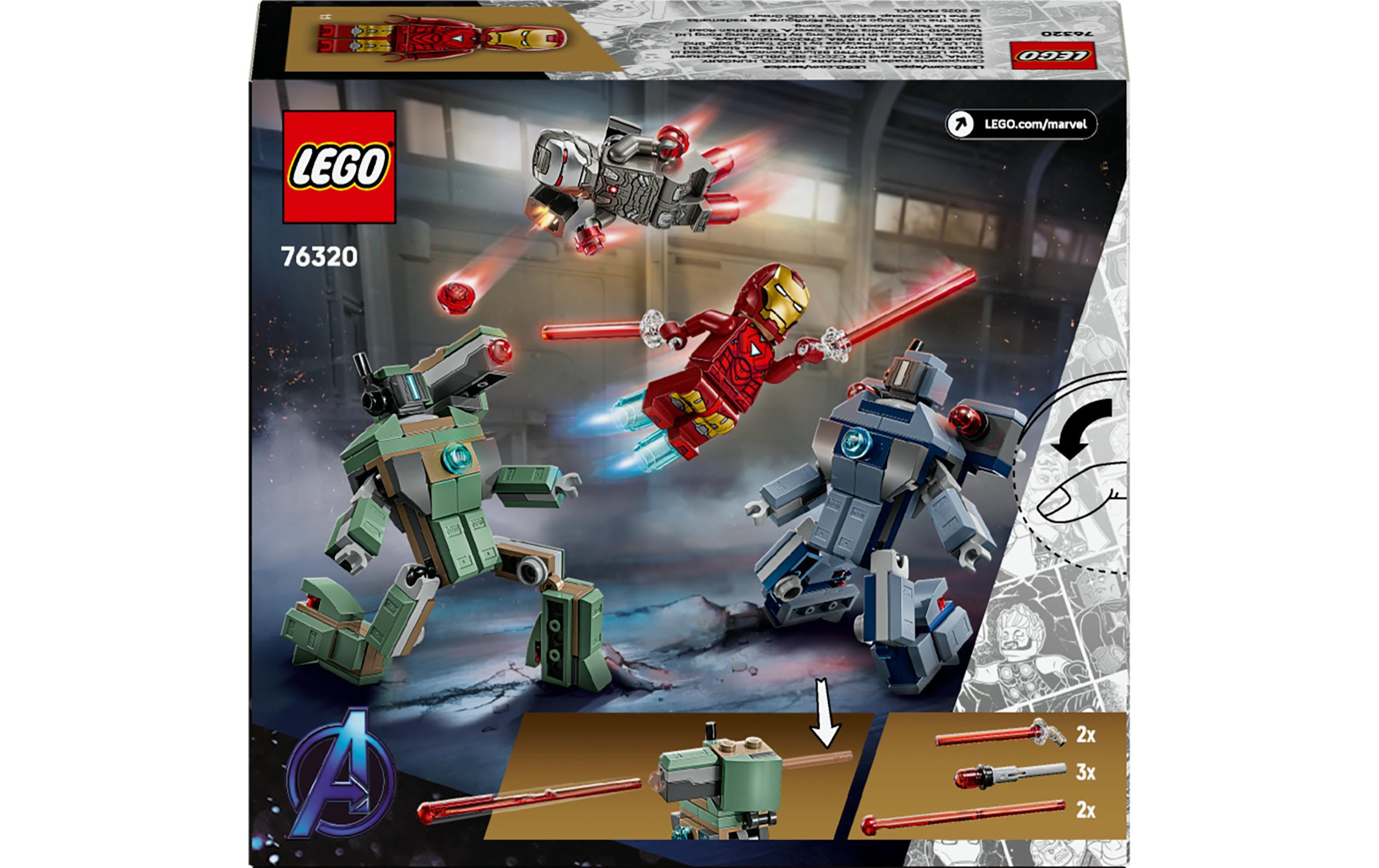 Marvel Iron Man and War Machine vs. Hammer-Drohnen 76320Superhelden-Set zum Bauen und Spielen