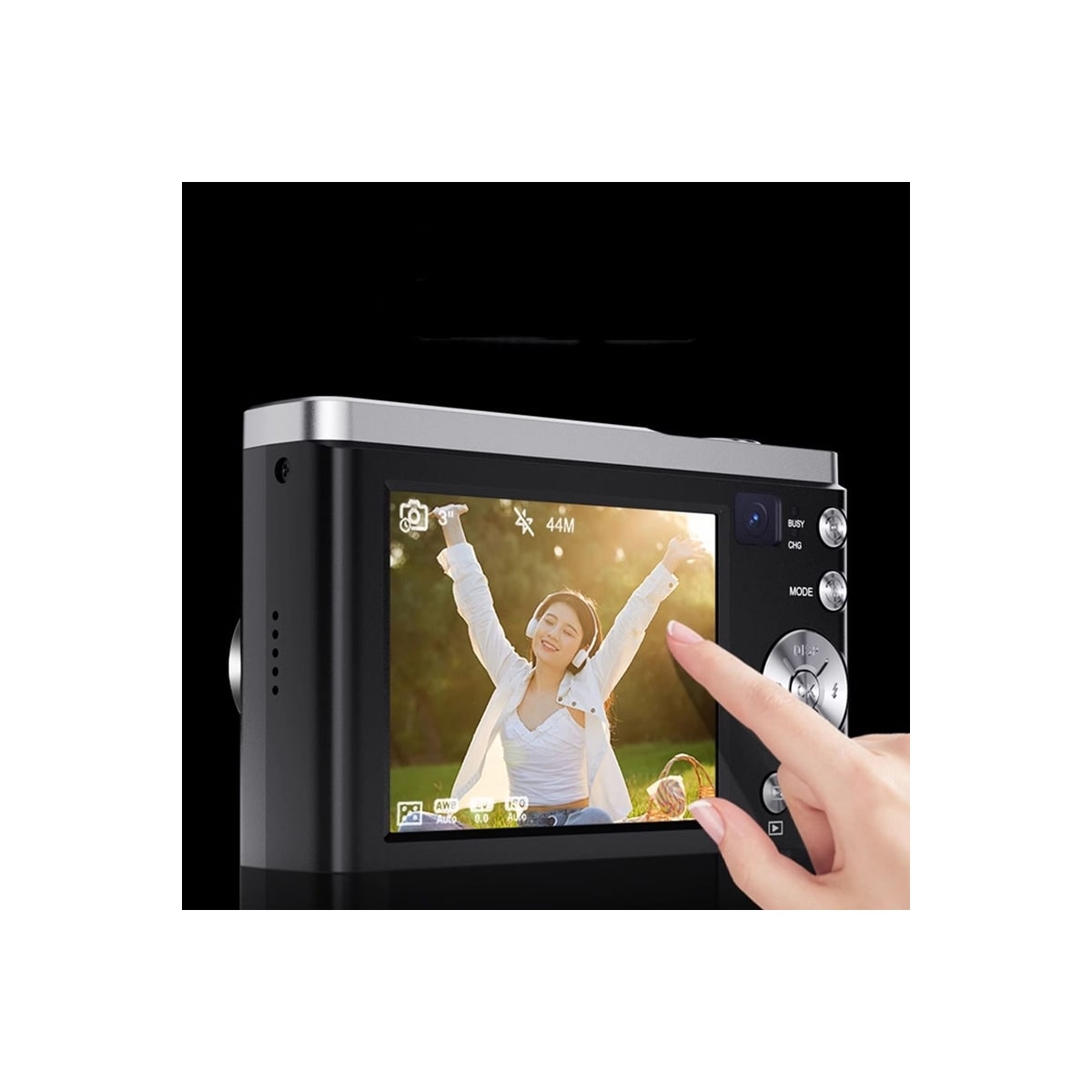 5K digitalkamera med 5X optisk zoom og anti-shake stabilisering
