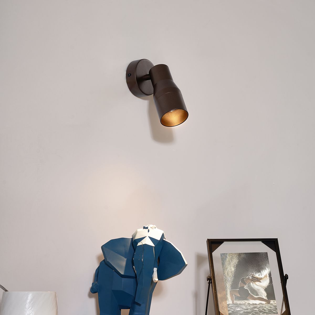 Moderne plafondspot donker brons GU10 50mm rond - Stanley
