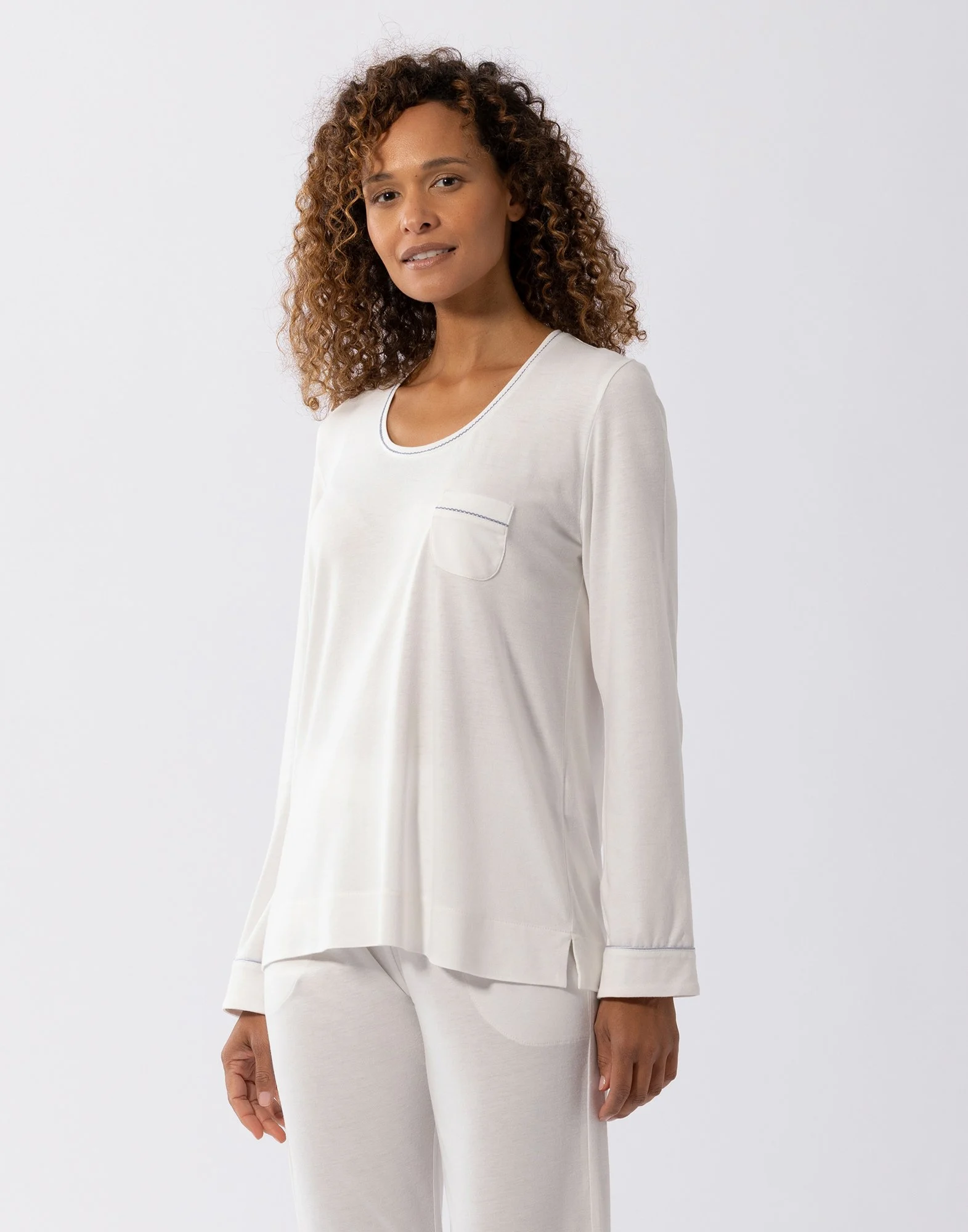INTEMP A02 - Pyjama en coton modal | Blanc