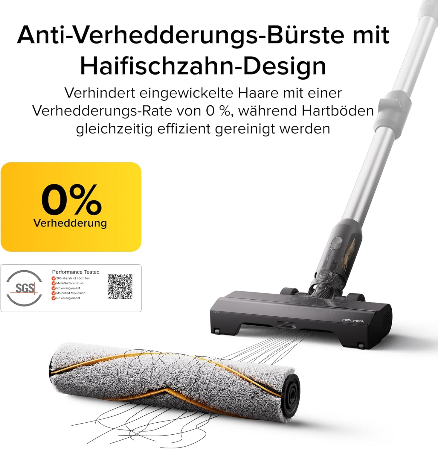 roborock H60 Ultra kabelloser Staubsauger, 210AW Saugleistung, 90 Min Laufzeit, 90° Flexibler Saugrohr, LED-Stauberkennung, Anti-Verhedderungsbürste für Teppiche, Hartböden & Tierhaare
