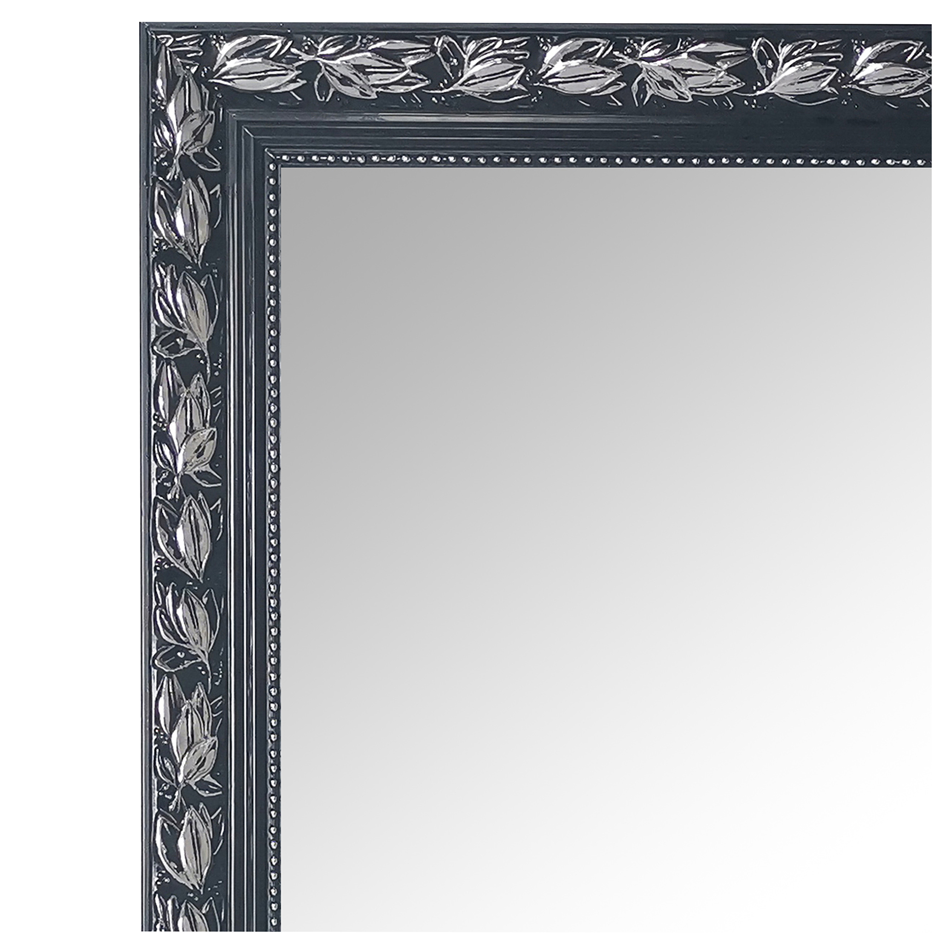 Rahmenspiegel - schwarz-silber - 55x70 cm