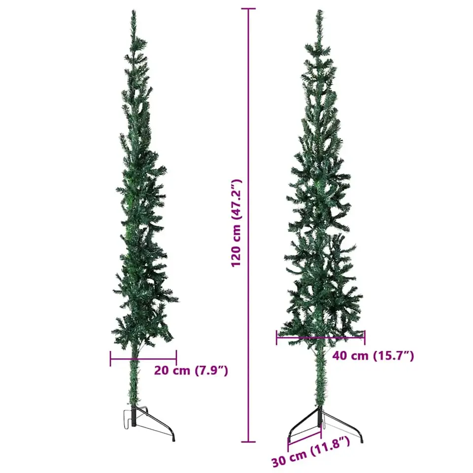 vidaXL - Halve Kunstkerstboom - Groen - 120 cm